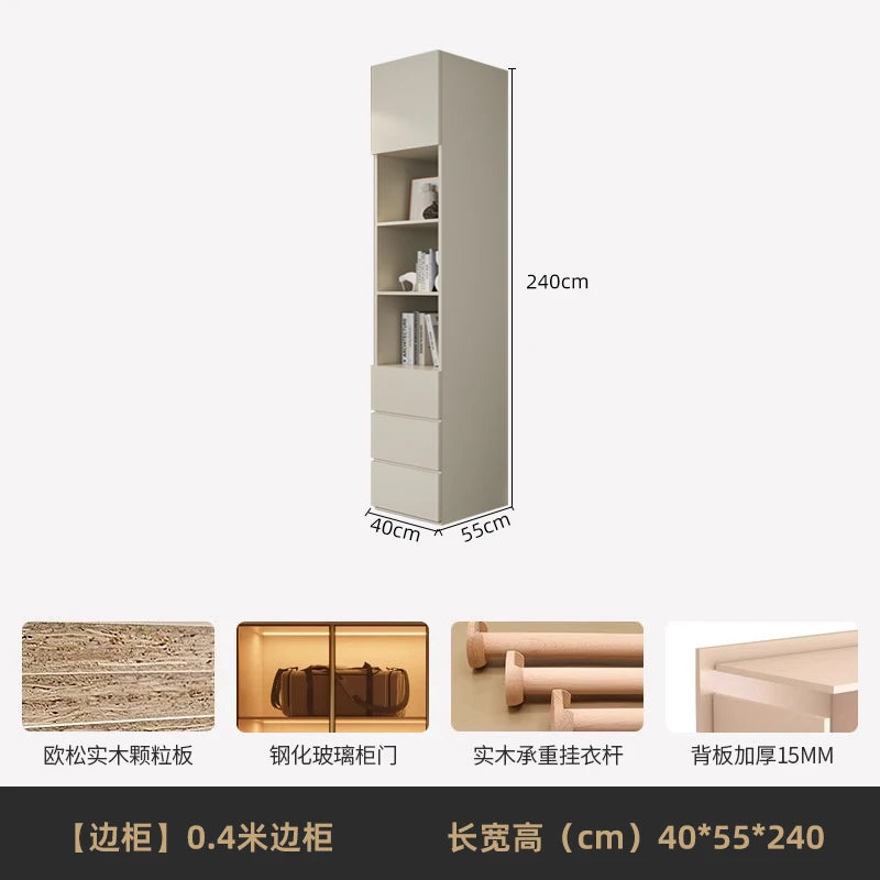 Fabric Open Closet Display Wooden Minimalist Modern Wardrobe Jewelry Cube Modular Wearable Storage Guarda Roupa Salon Furniture
