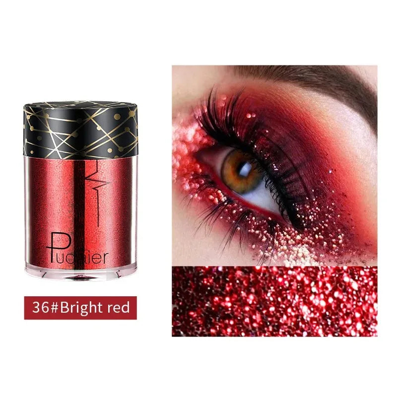 36 Colors Monochrome Eyeshadow Glitter Sequins High Gloss Face Body Glitter Pearlescent Easy-to-color Eye Shadow Festival Makeup