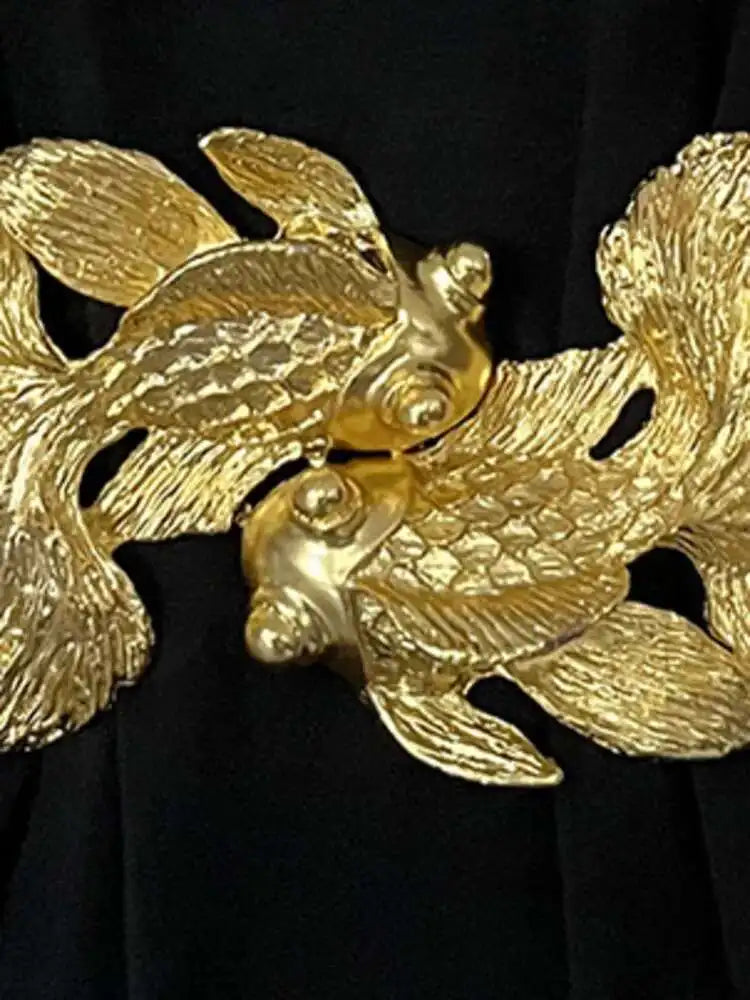 Belt – Goldfish Buckle Design – PU Metal – Adjustable | KIMLUD