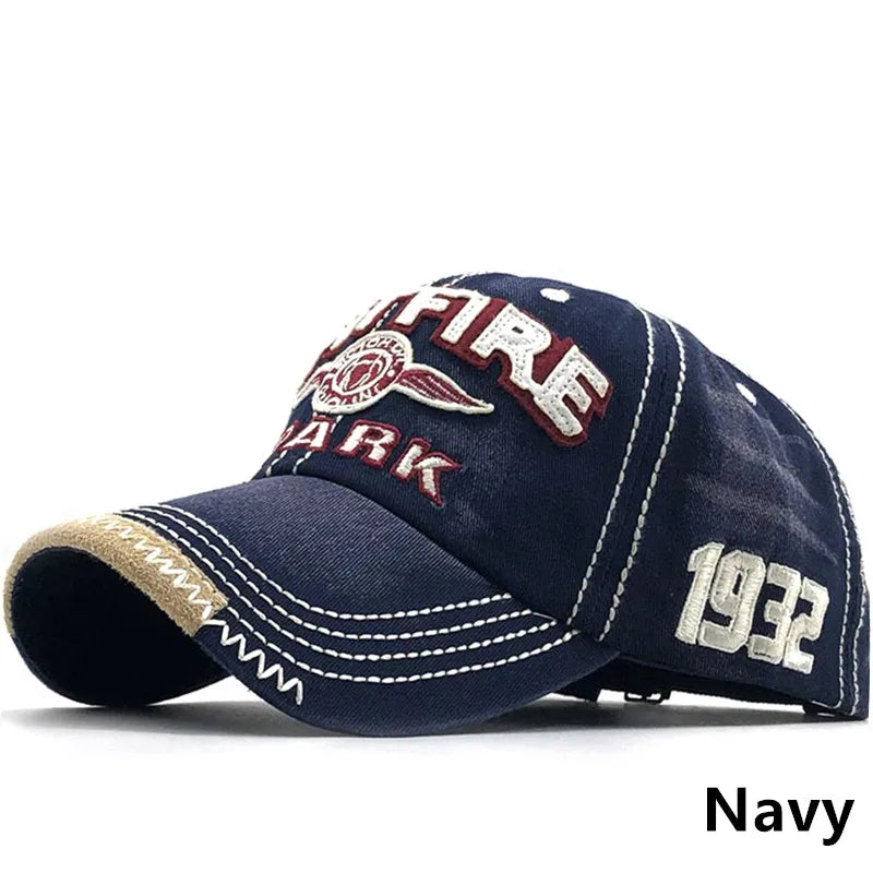 Washed Cotton-Poly Baseball Cap Embroidered Letter — Red | KIMLUD