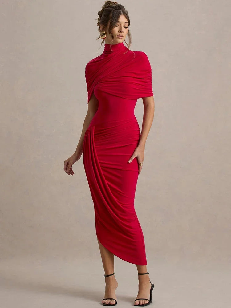 Maxi Dress – Backless Ruched Slim Silhouette | KIMLUD