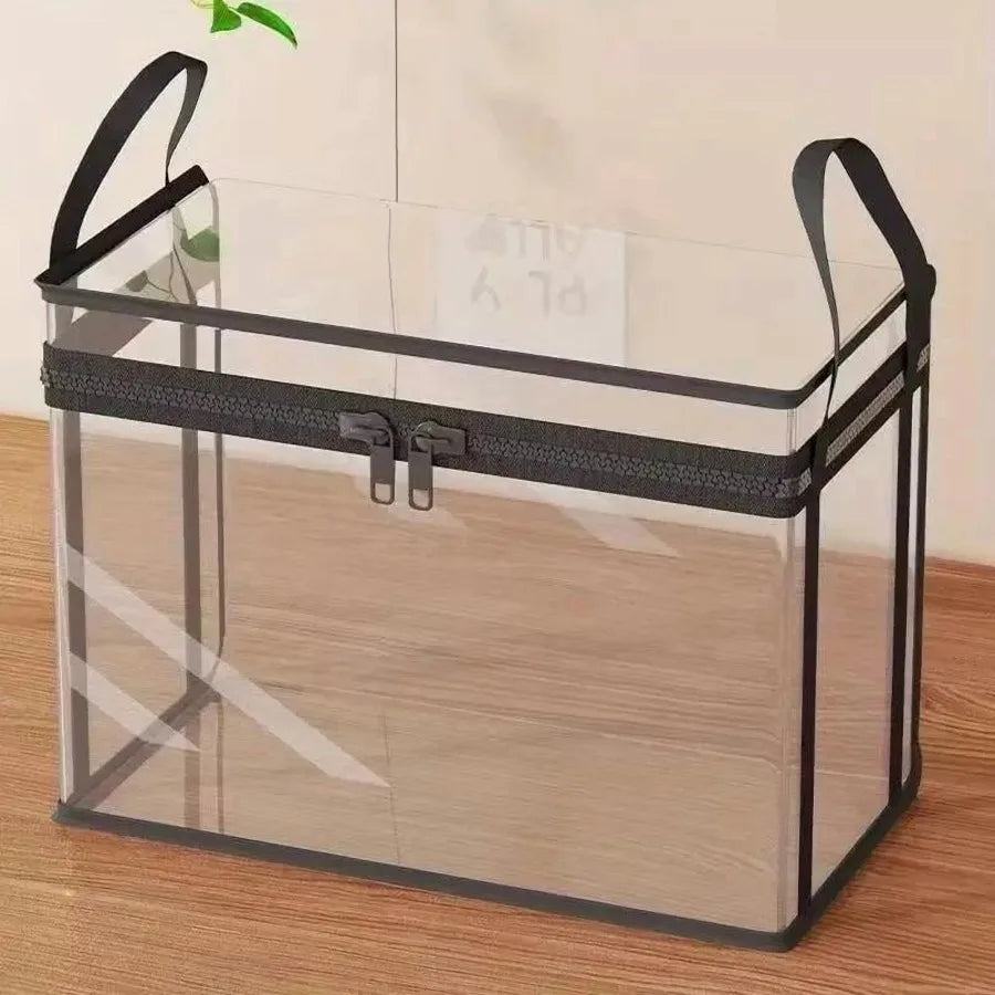 Clear Plastic Storage Box Hinged Lid — Clear | KIMLUD