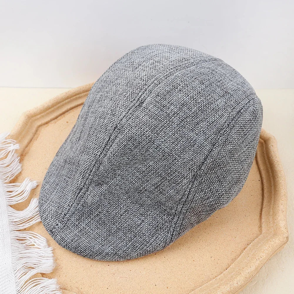 British Style Beret Hat Painter Cap for Men — Black | KIMLUD