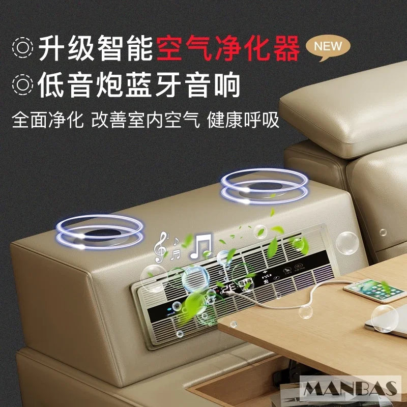 Genuine Leather Massage Bed Bluetooth Speaker — Chocolate Brown | KIMLUD