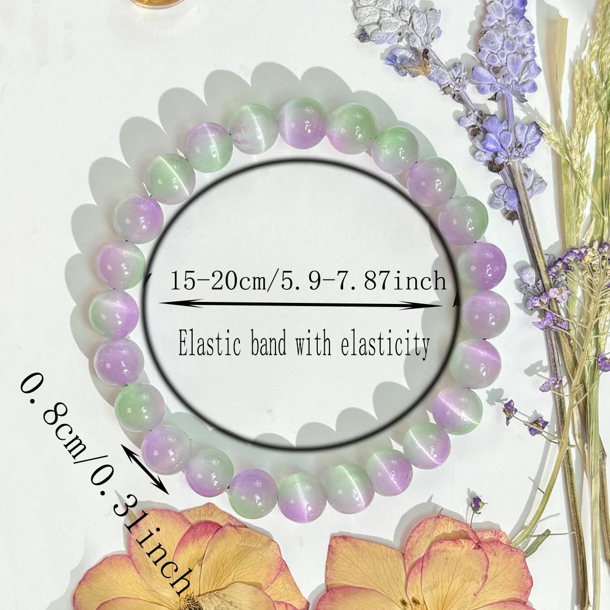 Cat-Eye Bracelet – Wealth Symbol – Stone – Pink And Purple | KIMLUD