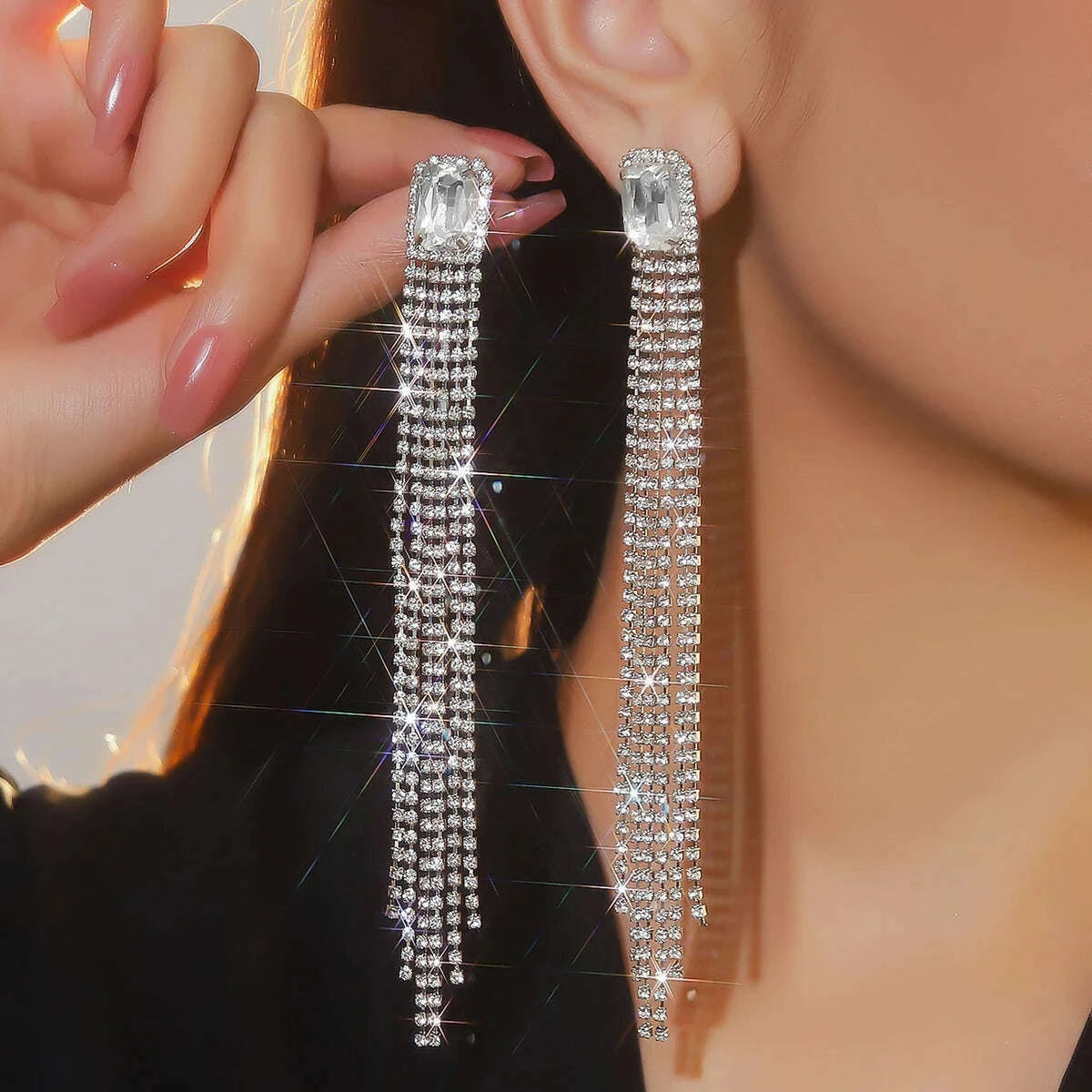 silver-rhinestones-earrings-for-women-sparkly-long-linear-dangle-earrings-dangle-tassels-statement-earrings-bridal-weddingkimlud-womens-fashion-34624751