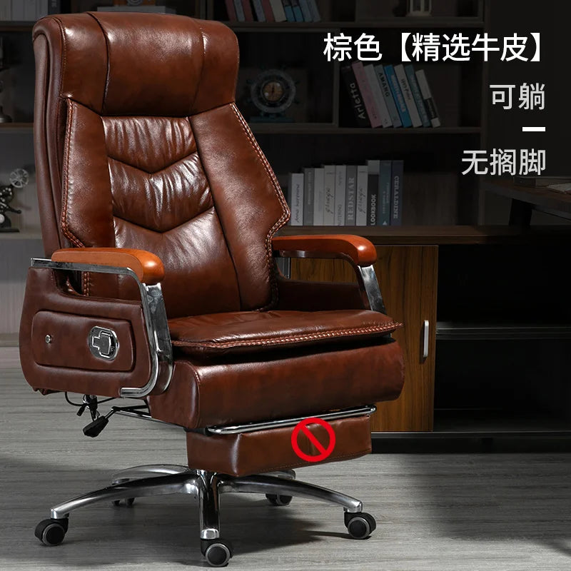 KIMLUD, Swivel Office Chair Recliner Vintage Leather Study Arm Office Chair Ergonomic Luxury Cadeira Para Computador Furniture Home, KIMLUD Womens Clothes