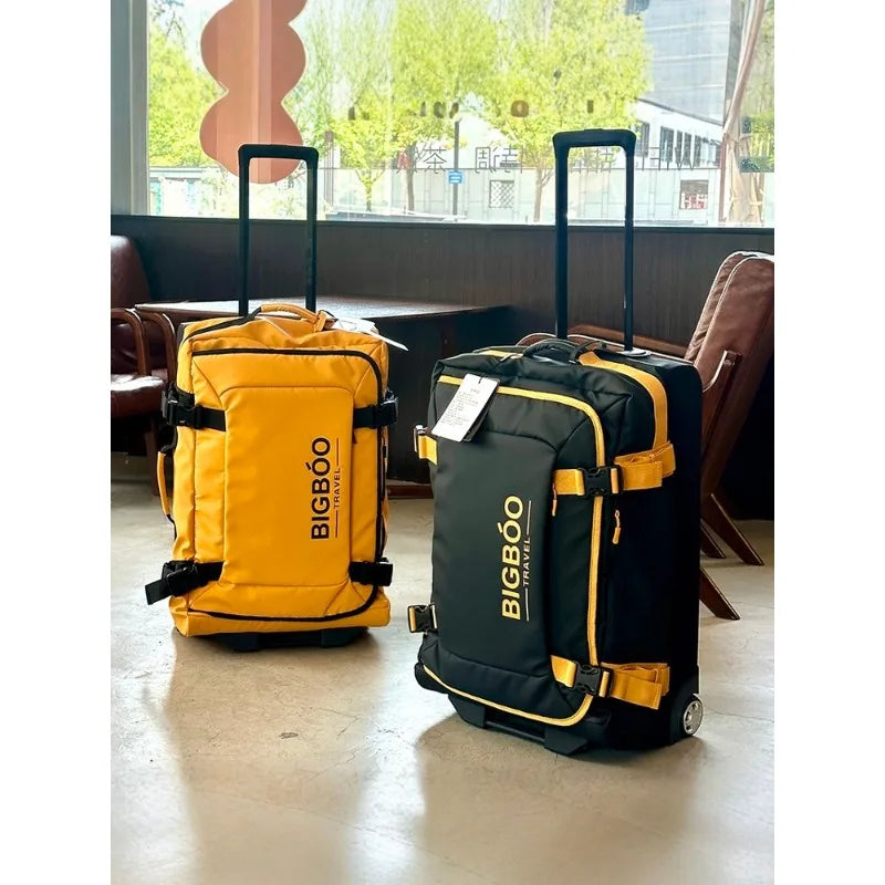 Oxford Cloth Luggage Trolley Bag Ultra-Lightweight — Color-Block | KIMLUD
