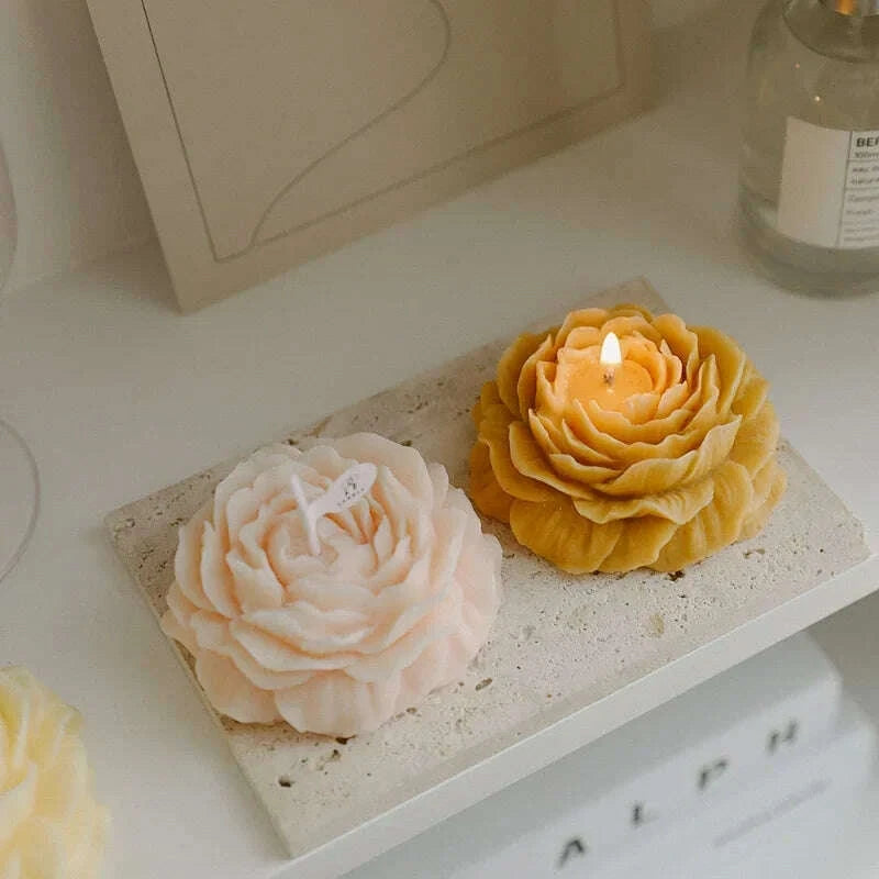 KIMLUD, Creative Peony Candle Floral Fragrance Mothers Day Gift Idea Handmade Soy Wax Aromatherapy for Home Decor Favor Present, KIMLUD Womens Clothes