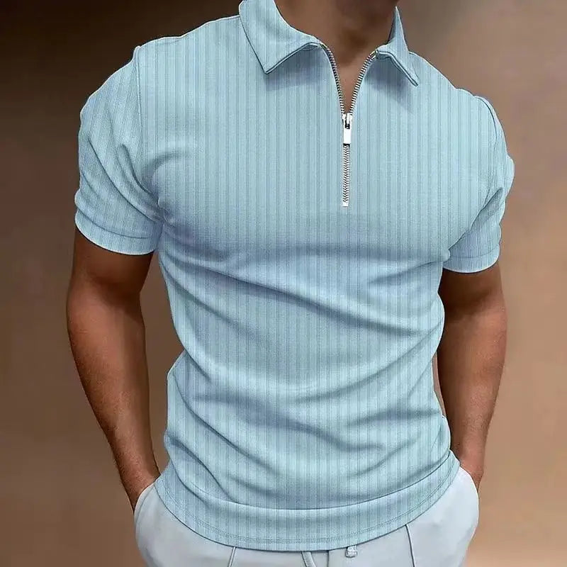 Polo Shirt – Zipper Detail – Viscose – White | KIMLUD