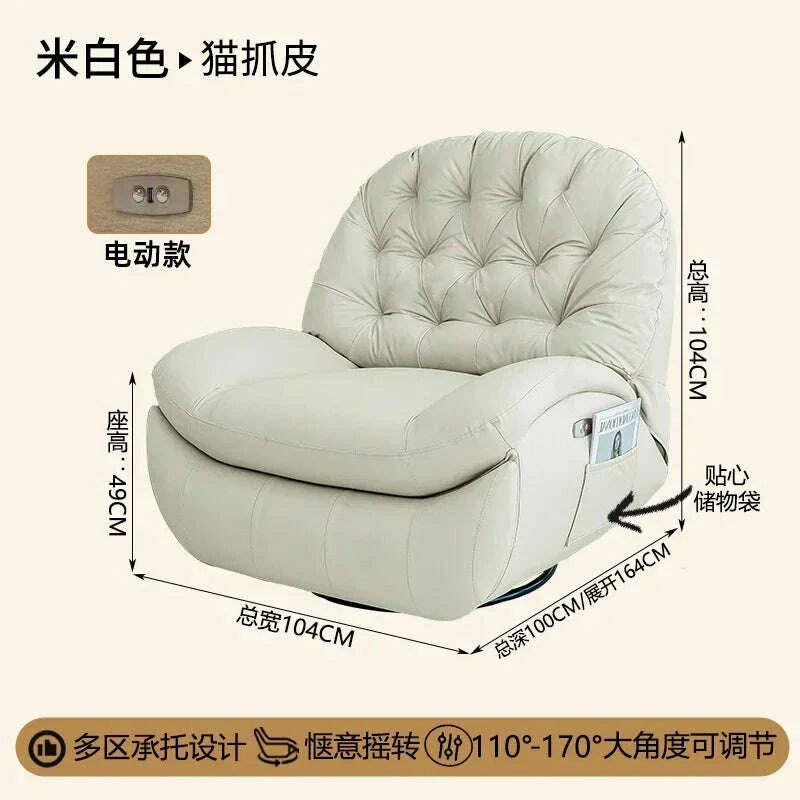KIMLUD, Multifunctional space lazy sofa cabin rocking chair home living room light luxury Nordic electric single recliner, KIMLUD Womens Clothes