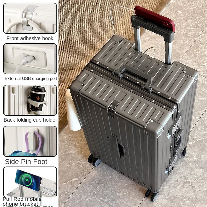 Large Capacity Suitcase 30-inch Sturdy and Durable ABS+PC Rolling Luggage Aluminum Frame Cabin Trolley Case 20 inch Boarding Box