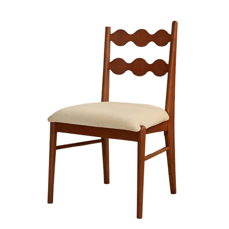 Solid Wood Dining Chair Household French Makeup Soft Bag Armrest Chair Light Luxury Balcony Backrest Silla Comedor Furniture