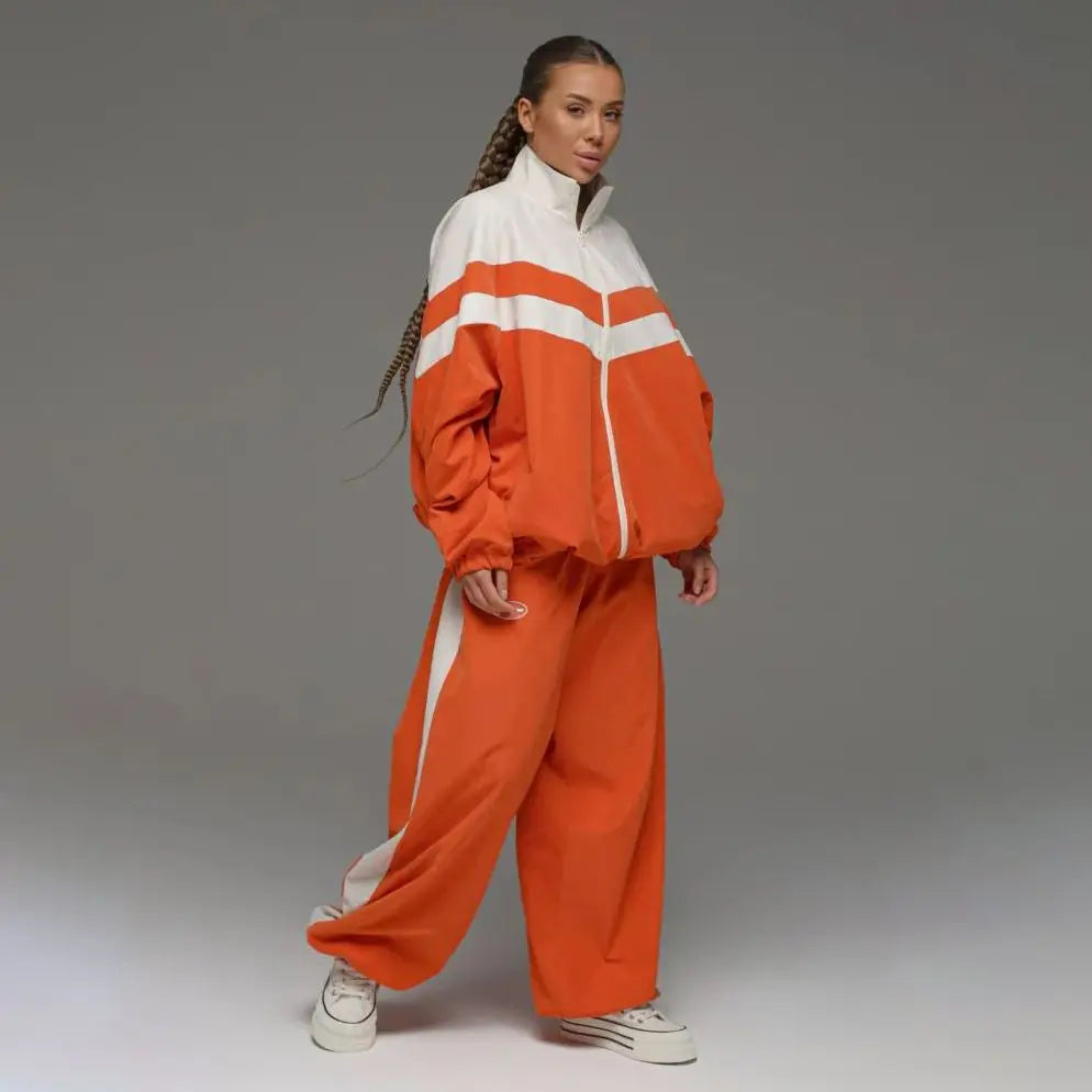Patchwork Trench Set Two-Piece — Black And White | KIMLUD