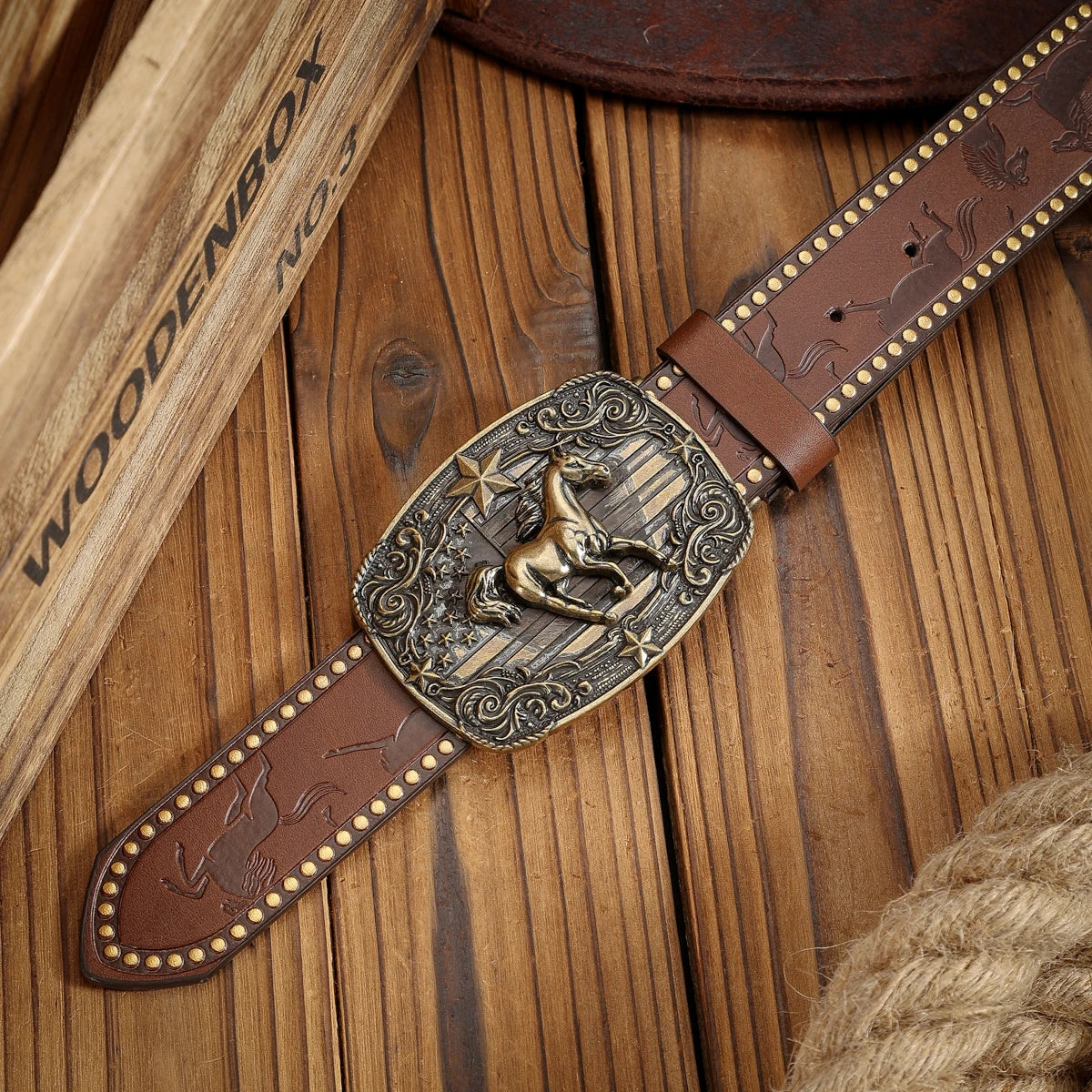 Luxurious Premium Western-Style PU Belt — Black | KIMLUD