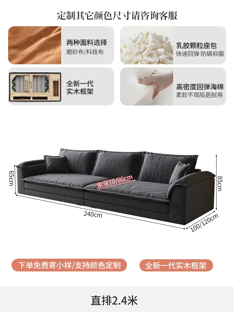 Nordic Romantic Sofa Bed With Down-Filled Cushions — Charcoal Gray | KIMLUD