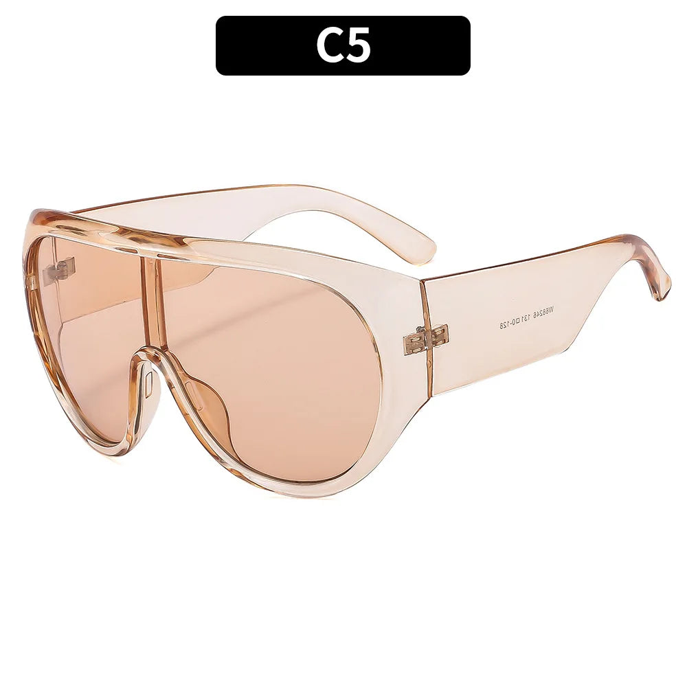 Oversize Shield Sunglasses Gradient Lenses — Black | KIMLUD
