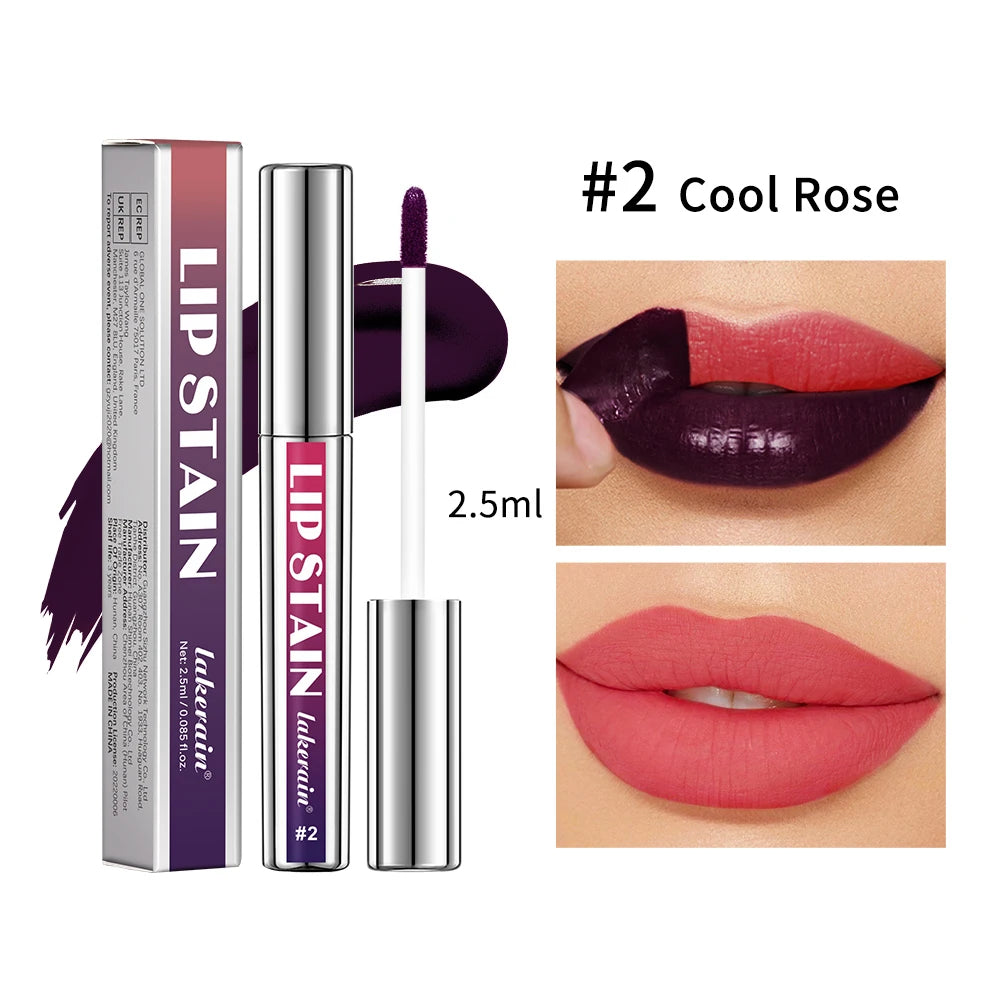 Lip Stain Blading Peel Off and Reveal Kit Long Lasting 3pcs Rose Waterproof Pink Lip Tint Transfer Proof Natural Lip Stain Kit