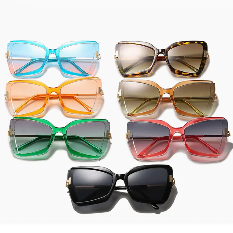 Fashion Brand Designer Sunglasses New Oversized Square Women Sun Glasses Female Big Frame Colorful Shades for Women Oculos