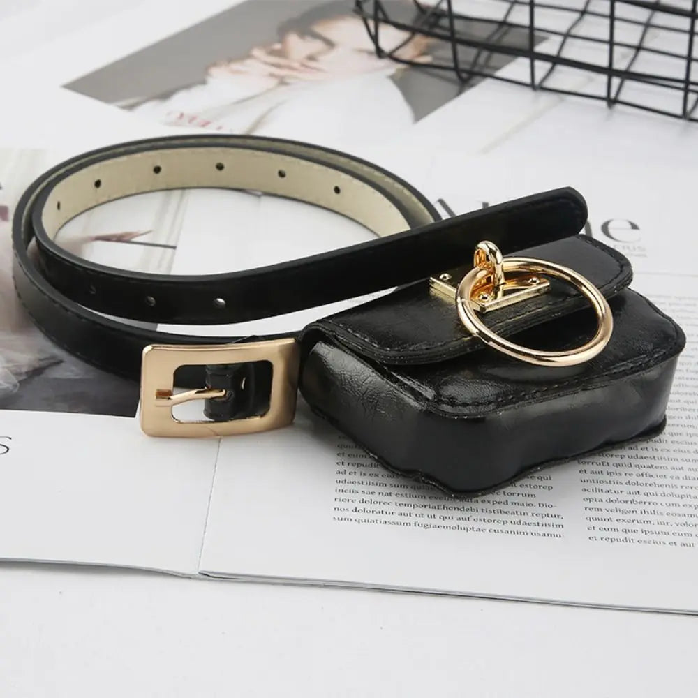 Gothic Vintage Classic Belts PU Leather — Black | KIMLUD