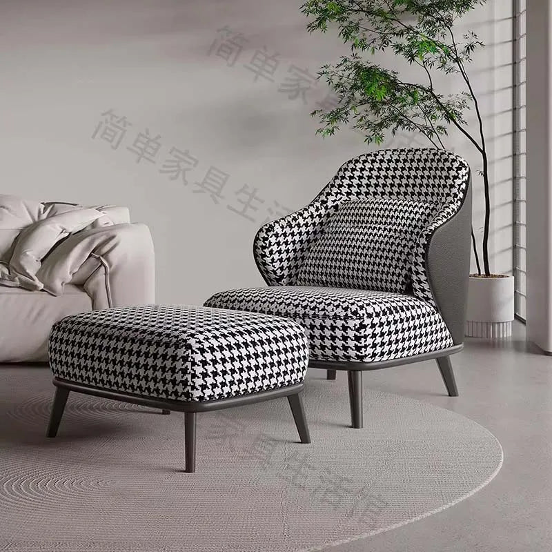 Velvet Nordic Lounge Chair With Cloud Cushion — Ivory | KIMLUD