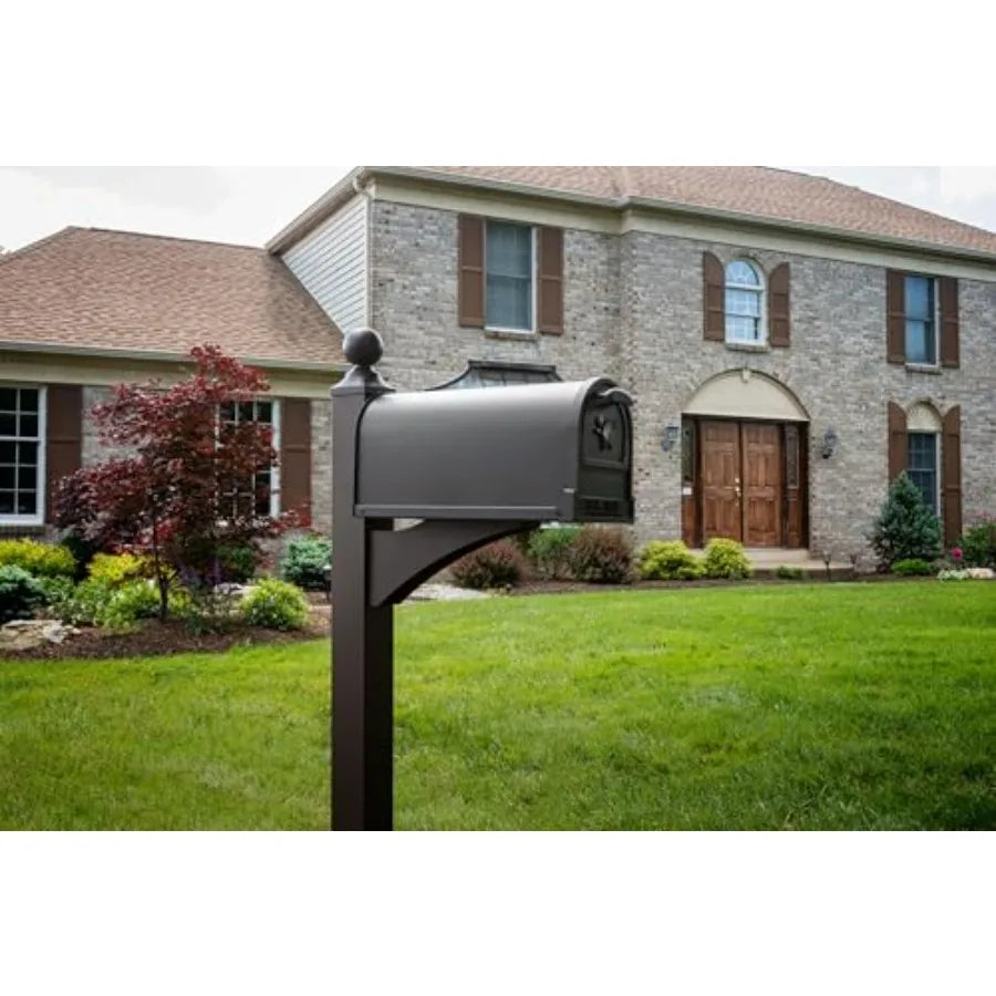 Steel Heavy Duty Post Mounted Mailbox — Silver | KIMLUD