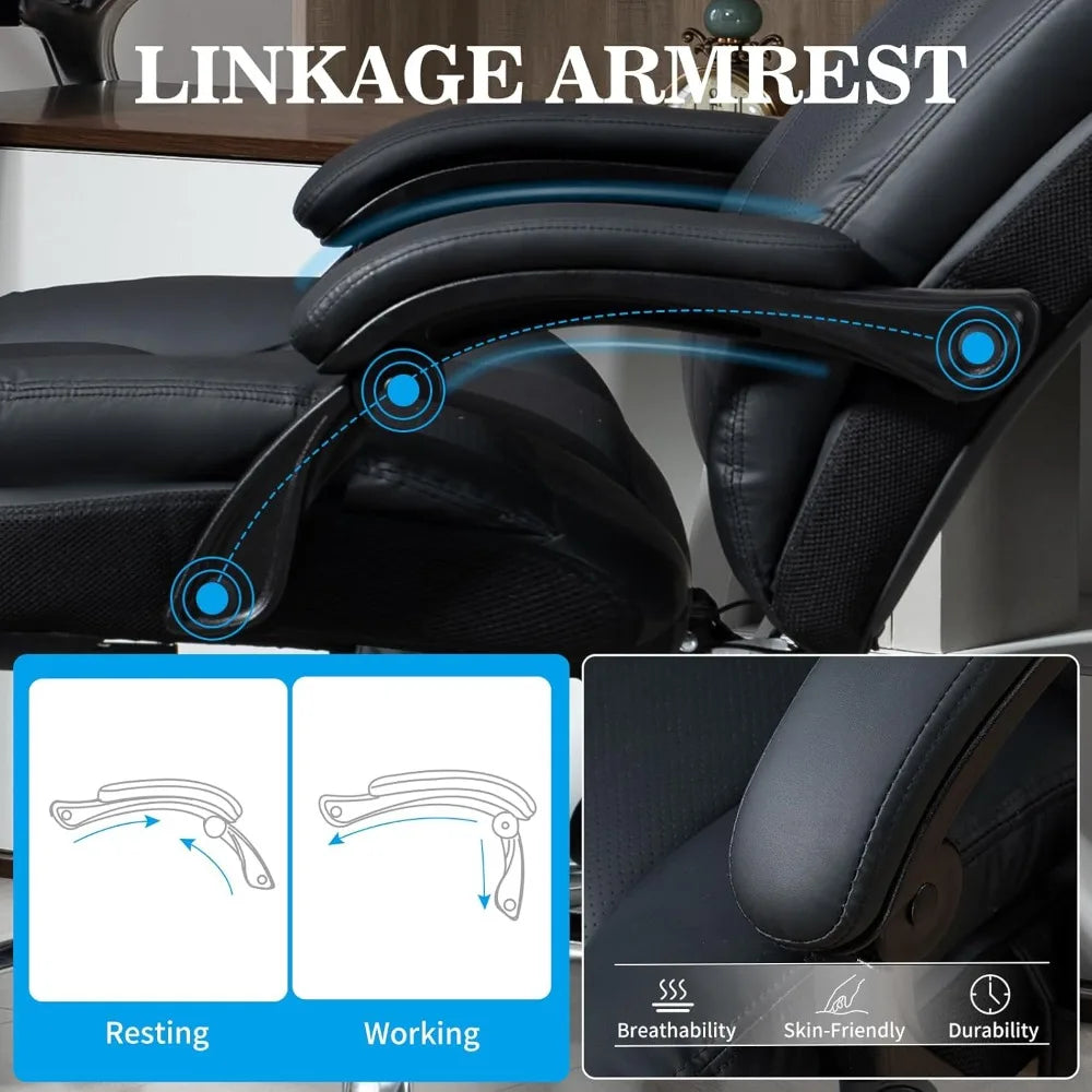 KIMLUD, Massage Office Chair with Heat and 8 Vibration Points Big and Tall Executive Office Chair with Adjustable Headrest, Extra Wide S, KIMLUD Womens Clothes