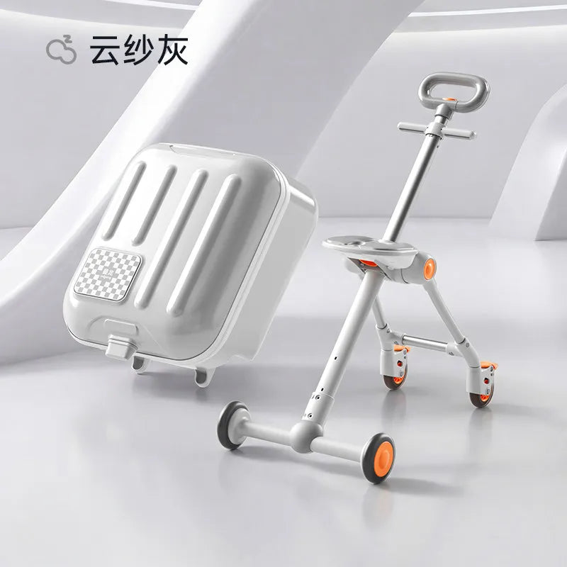 PC Luggage Ride-On Suitcase 2-In-1 With LED Lights — Multicolor | KIMLUD