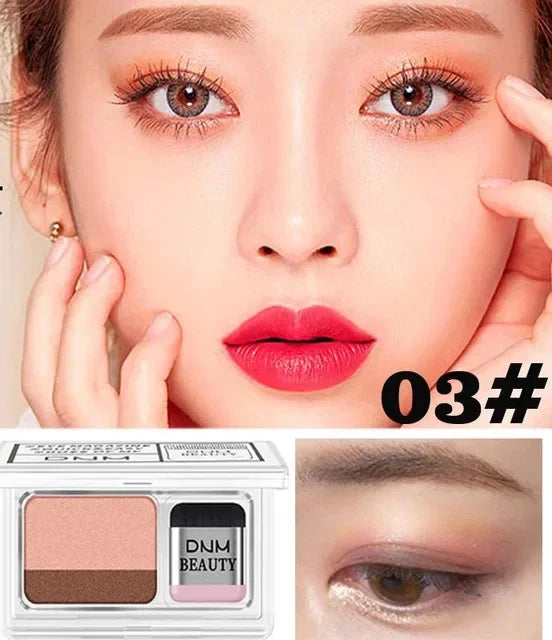 Two-color Matte Eye Shadow Double Small Box Lazy Eye Shadow Easy to Carry Eyeshadow Tray Professional Women's Cosmetics