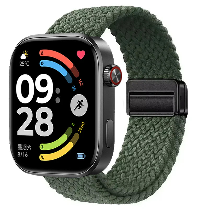 Magnetic Braided Nylon Loop Band for Xiaomi Redmi Watch 6 5 4 Strap Adjustable Sport Replacement Correa Bracelet Mi Band 9 8 Pro