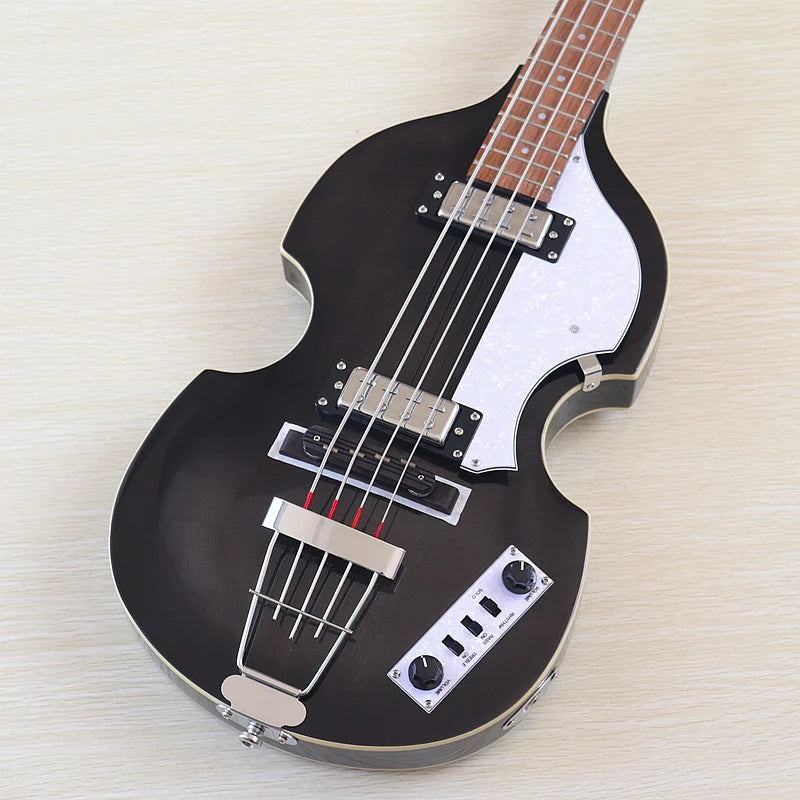 Flame Maple Violin Bass Guitar 41-Inch — Sunburst | KIMLUD