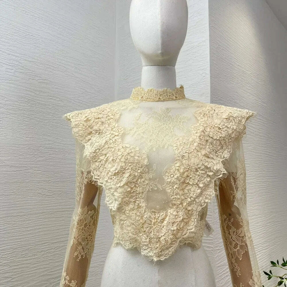 2025-new-fashion-beige-lace-patchwork-long-sleeve-blouse-tops-ladykimlud-womens-fashion-34627904