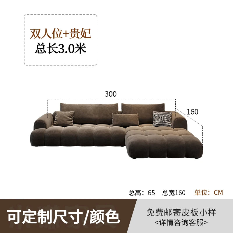 Nordic Minimalist Cushioned Sofa — Rich Chocolate Brown | KIMLUD