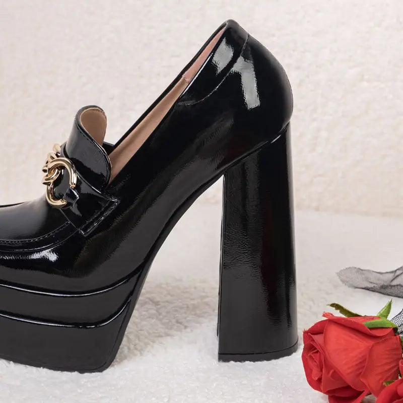 Pumps – Double Platform 14cm Heel Round Toe – PU | KIMLUD