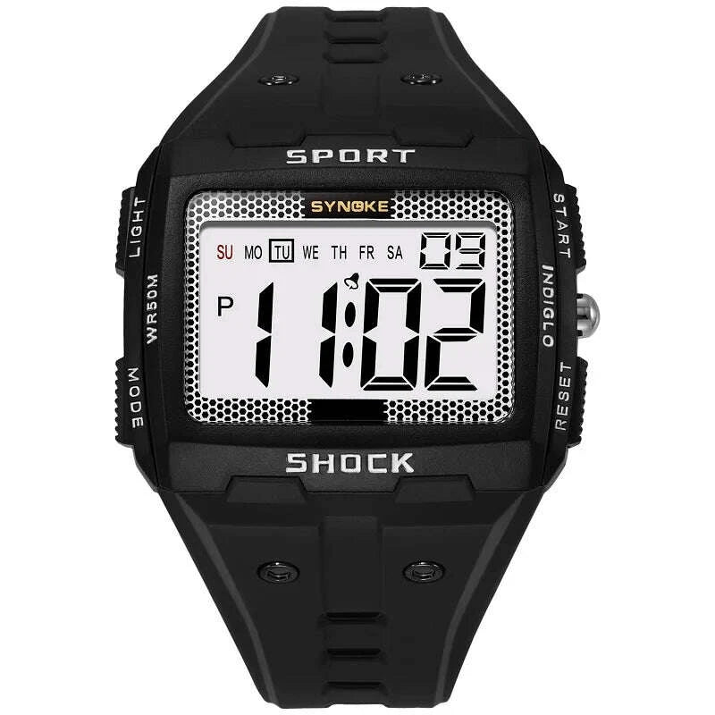 KIMLUD, SYNOKE Big Numbers Full Size Digital Watch Easy to Read 5ATM Water Resistant Electronic Wristwatch Countdown Clock Reloj Hombre, KIMLUD Womens Clothes
