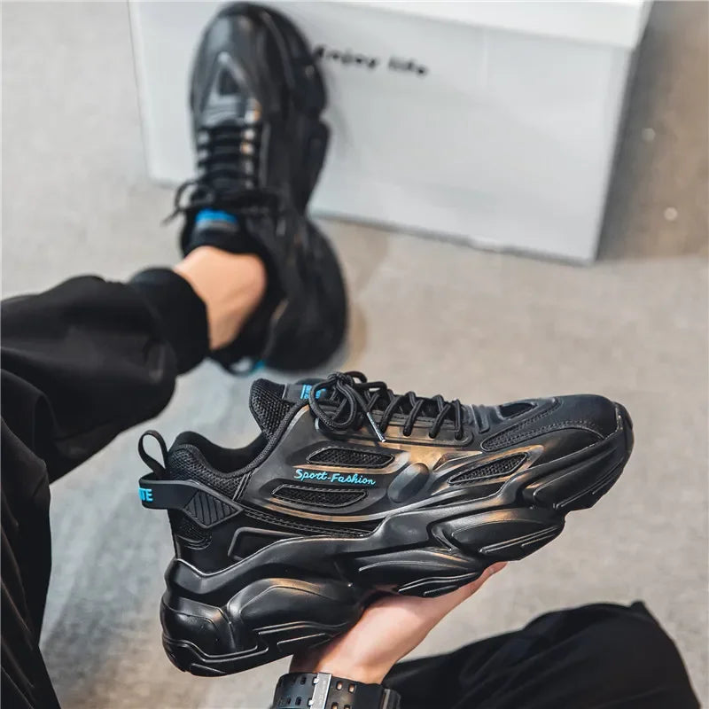 Breathable Mesh Sneakers Sport Walking — Black | KIMLUD