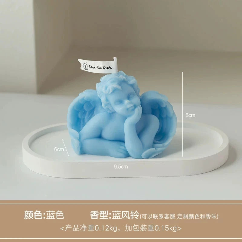 KIMLUD, 1Pc Nordic Style Cupid Angel Soy Wax Candle - Smokeless Essential Oil Aromatherapy Candle for Home Decor & Photo Props, KIMLUD Womens Clothes