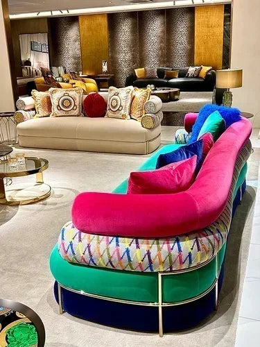 Soft Fancy Unique Sofa Modern Wood Nordic European Puffs Sofa 3 Seater Muebles Para Salas Modernos Living Room Furniture