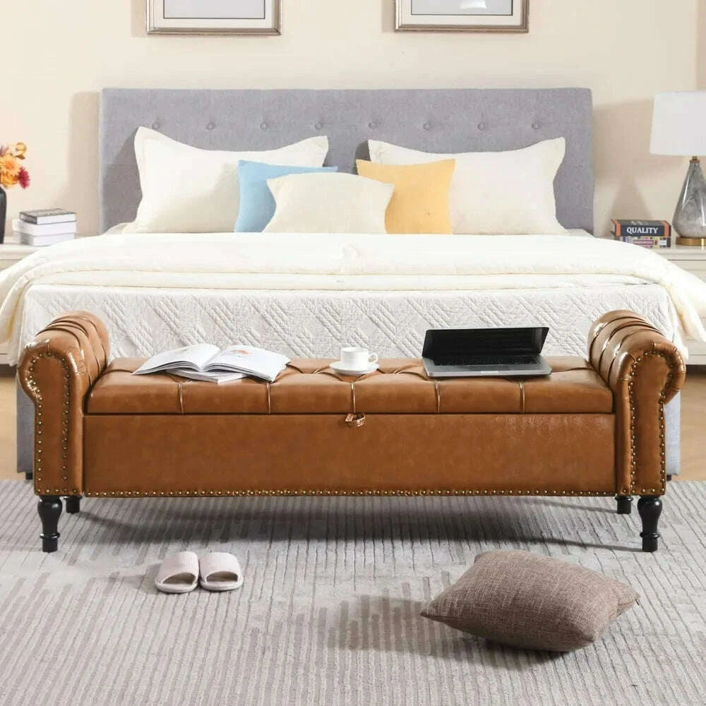faux-leather-storage-bench-for-bed-room-67-inch-upholstered-tufted-ottoman-bench-with-arms-king-size-large-storage-space-end-ofkimlud-womens-fashion-34604389