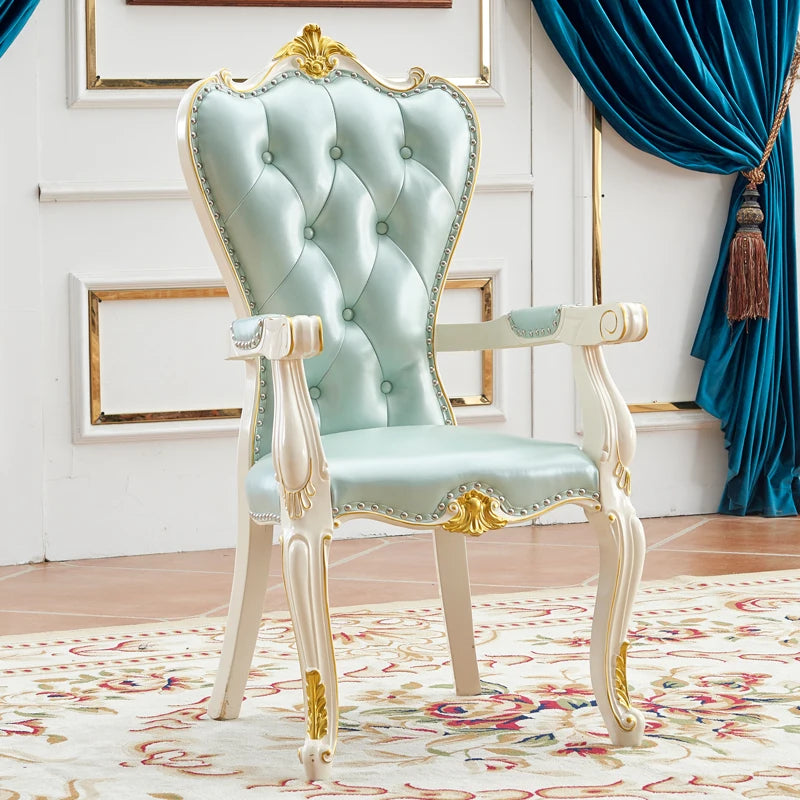 X European Solid Wood Dining Chair Princess Lazy Throne Luxury Lounge Chair Fashion Butterfly Ergonomic Muebles Entrance Furnitu