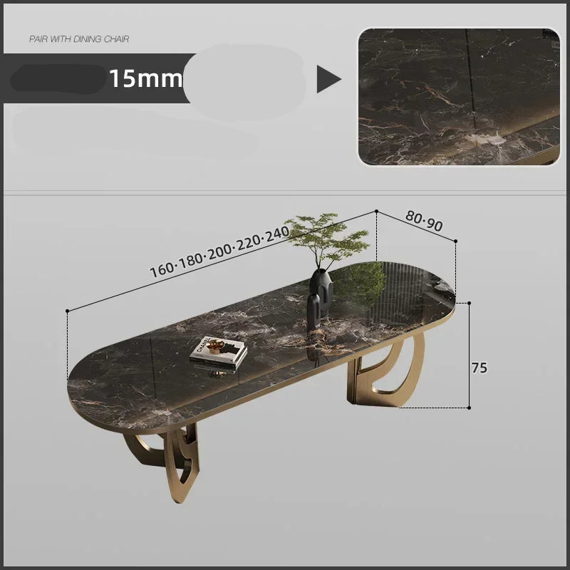 luxury Kitcjen Dining Table Set 6 People Desk legs metal Marble Dining Table Coffee Multifunctional mesa comedor home furniture