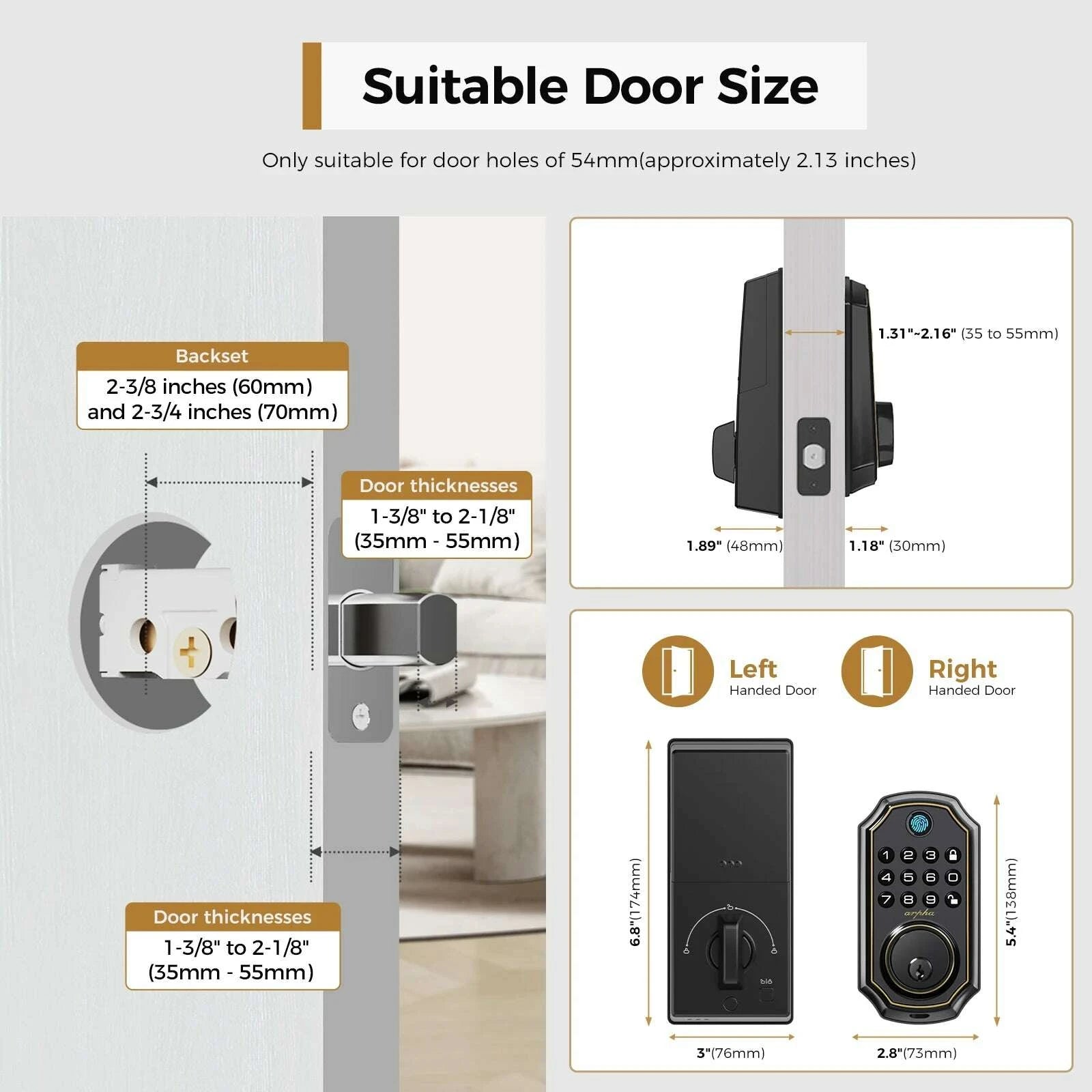 arpha-d280-keyless-entry-door-lock-5-in-1-smart-fingerprint-deadbolt-with-keypad-electronic-deadbolt-auto-lock-one-touch-lockkimludkimlud-35565275