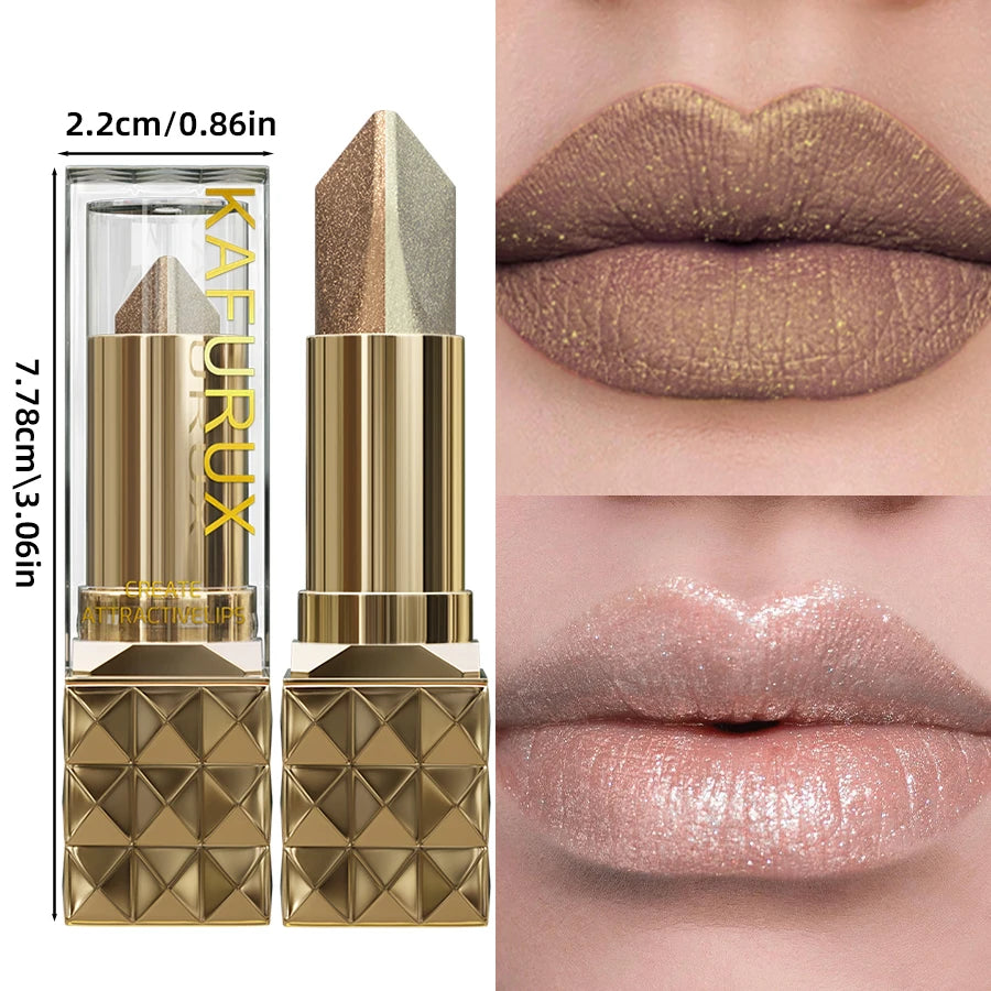 Glitter Two-Tone Lipstick Matte — Rose Mauve | KIMLUD