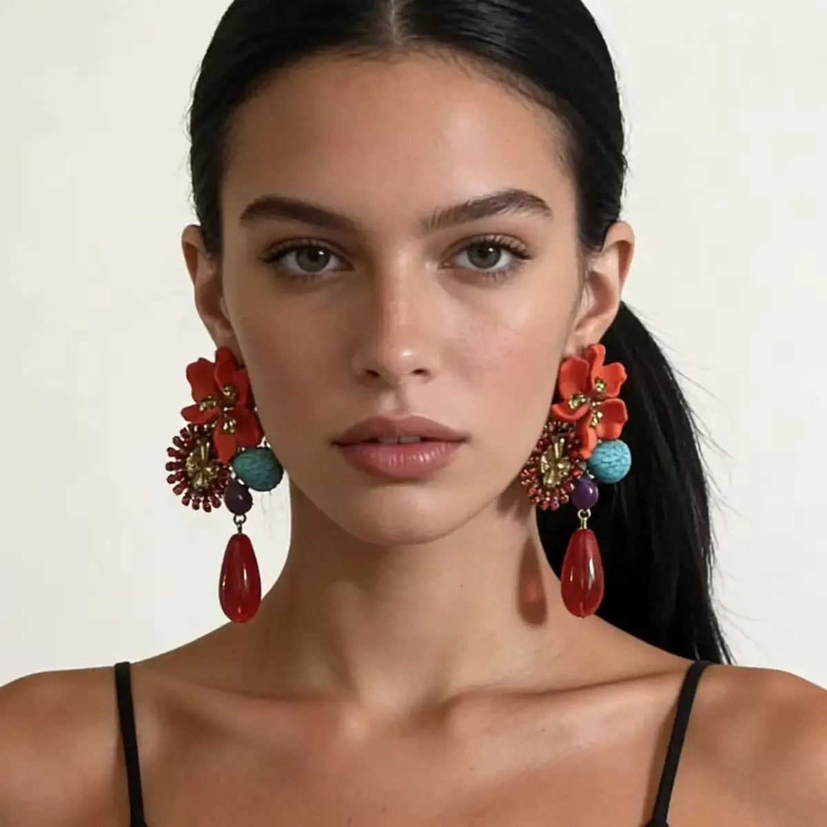Geometric Zinc Alloy Earrings Water Drop Long — Clear | KIMLUD