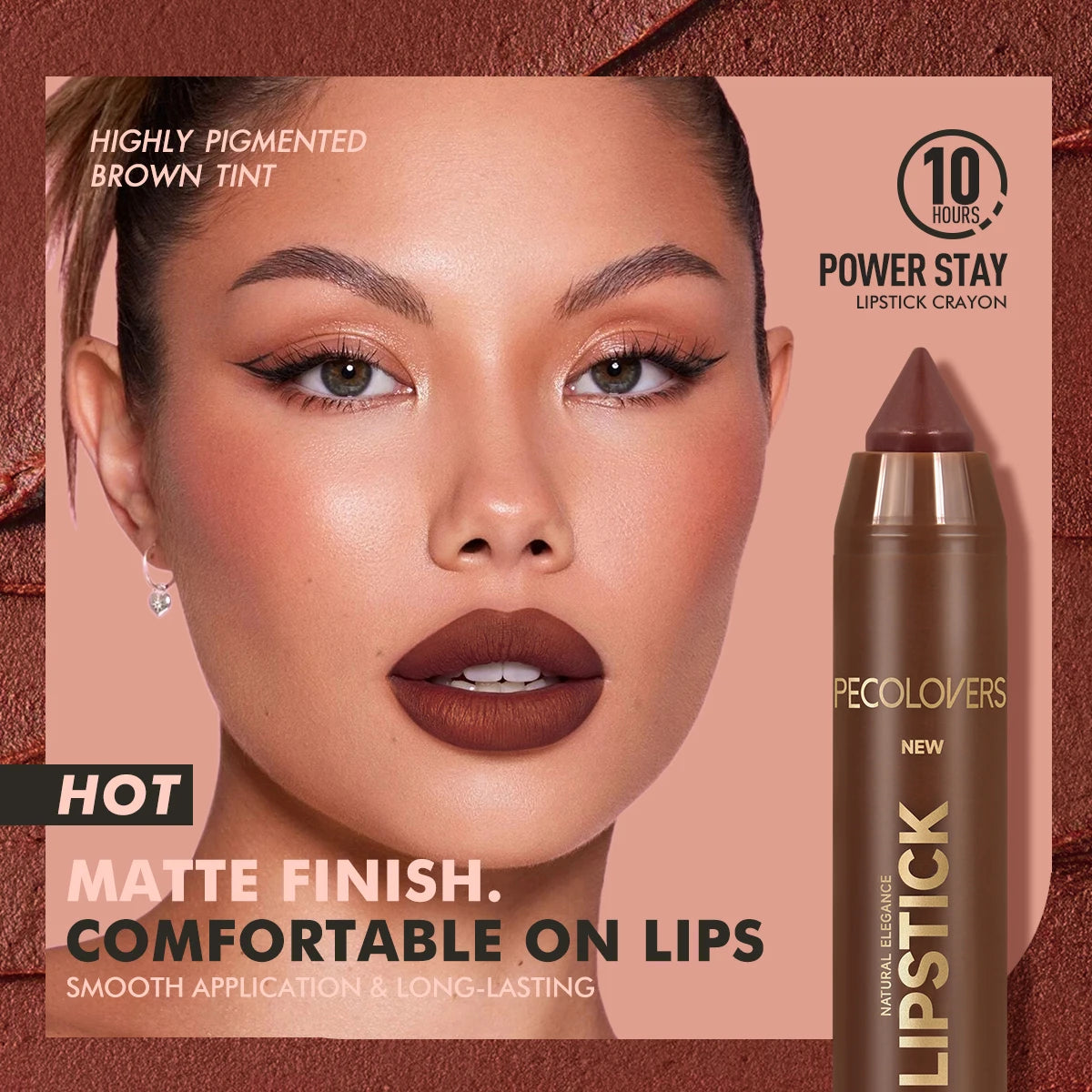 Fine Tip Lip Liner Pen Soft Mist Matte Finish — Brown Red | KIMLUD