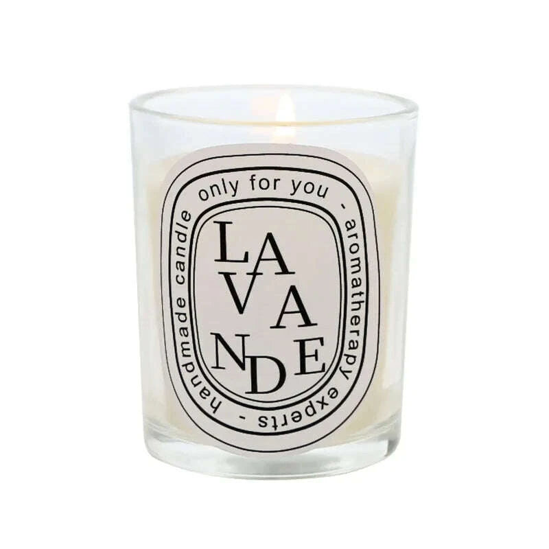 KIMLUD, Clear scented candle companion gift return gift fragrance European style romantic candle lamp table incense handmade soy wax, KIMLUD Womens Clothes