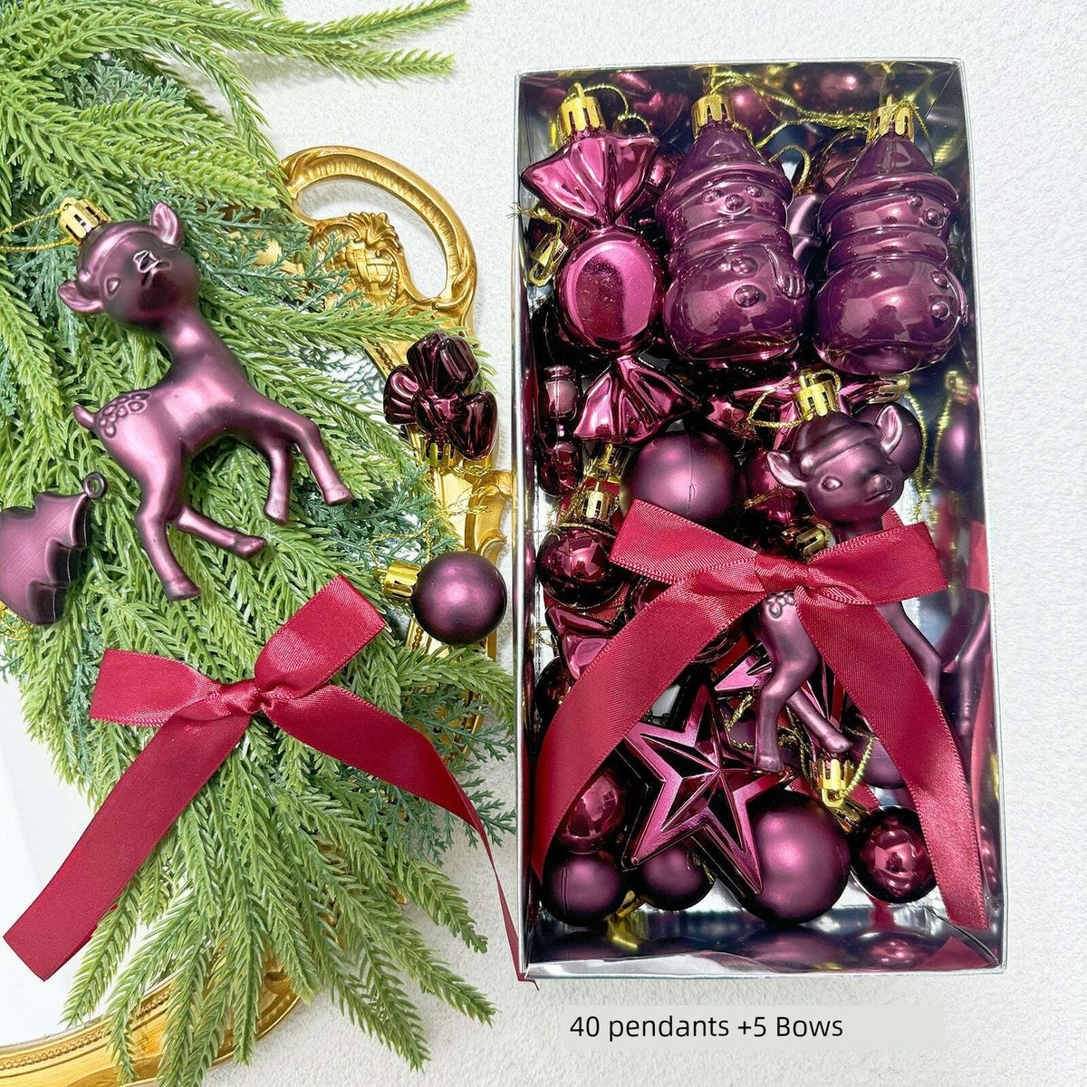 KIMLUD, Christmas Tree 42 Scenes Christmas Decorations, KIMLUD Womens Clothes