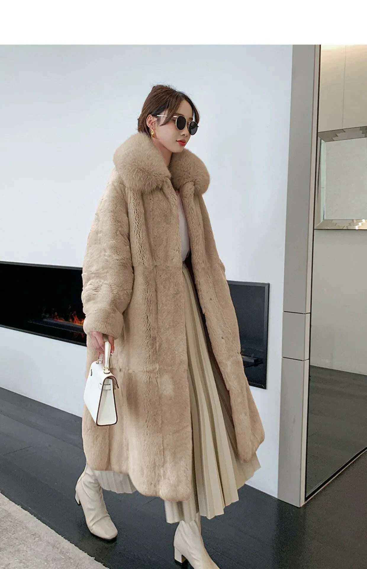 KIMLUD, 5XL Oversized Autumn Winter Faux Fur Coat Women Loose Long Plush Jackets Thick Warm OverCoat Female Large Fur Collar Parka 2023, KIMLUD Womens Clothes