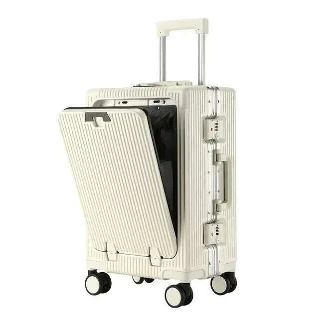 front-opening-large-capacity-rolling-luggage-case-aluminum-frame-trolley-case-usb-charging-boarding-suitcase-with-cup-holderskimlud-womens-fashion-34614730