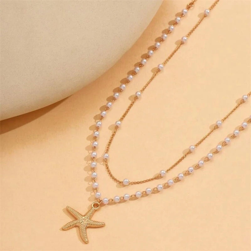 Pearl Chain Belly Chain Double Layer — White | KIMLUD